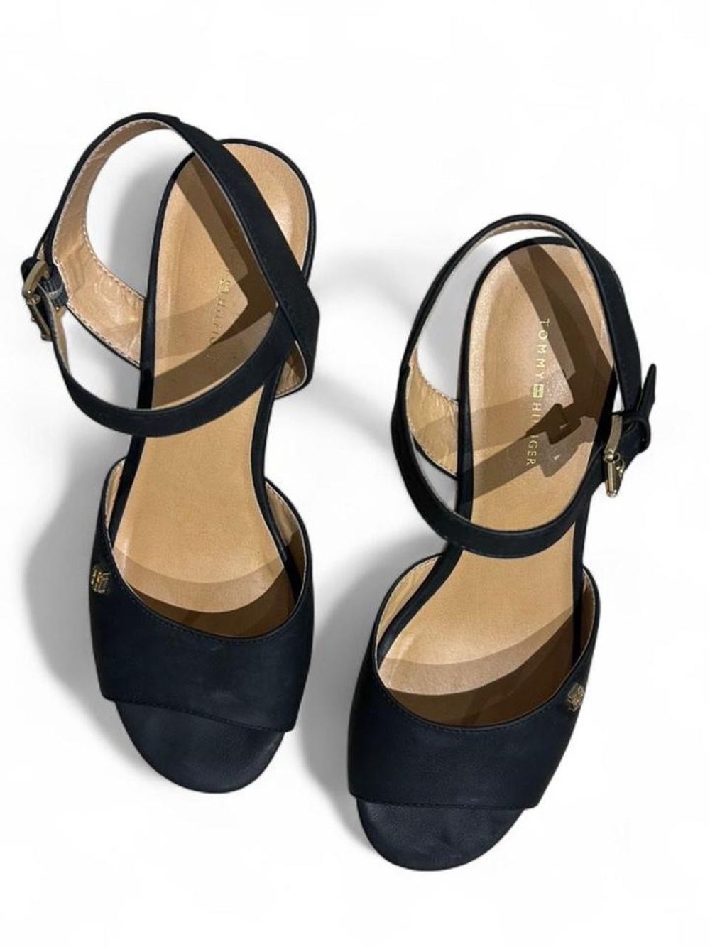 Tommy Hilfiger Black Espadrille Wedge Sandals